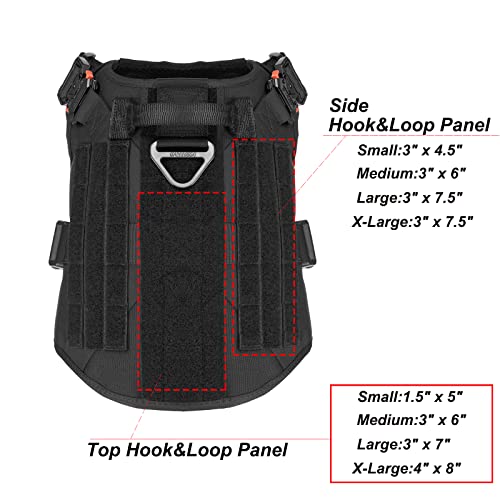 ICEFANG Tactical Dog Harness,XLarge Size, 2X Metal Buckle,Working Dog