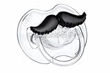 Rugged Mustache Symmetric Pacifier (0-6 Months, Black)