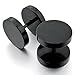 INBLUE Men,Women's 10mm Stainless Steel Studs Earrings Black Tapers Plugs Tunnel Double Side
