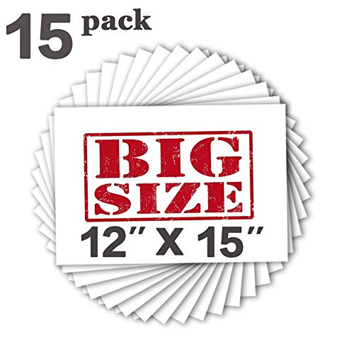 White Heat Transfer HTV Vinyl-15 Pack of 12x15" Iron On Vinyl for T-Shirts with Cardboard