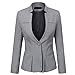 Women's Elegant Business Two Piece Office Lady Suit Set Work Blazer Pant (Suit Set-Light Grey, XL)