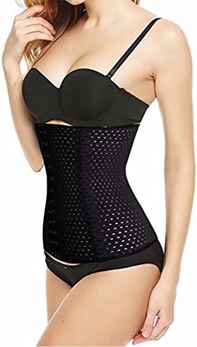 Gorgeous Pixels Women Waist Training Cincher Slimming Breathable Body Shaper (XXL: waist 35.4-37.0" (FBA), Black)