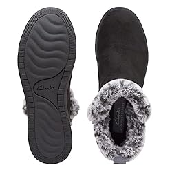 Clarks Women's Breeze Fur Ankle Boot, Black, 8