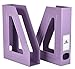 Acrimet Magazine File Holder, Durable Rack, Space-Saving Organizer (Plastic) (Solid Purple Color) (2 pack)