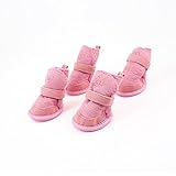 Pink Nonslip Sole Velcro Booties Pug Dog Chihuahua Shoes Boots 2 Pair XXS