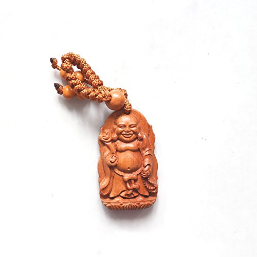 Buy Laughing Walking Buddha Handmade Wood Fortune Protection , Good