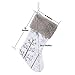 HAUMENLY Luxury Silver Christmas Stocking, Shiny Sequin Tree Pattern, Xmas Sock Present Stuffer, Holiday Decoration for Home