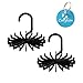 360 Degree Rotating Twirling Scarf Organizers Tie Rack Hanger Closet Organizer, Set of 200 (Black)