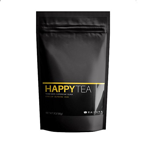 Happy Tea: St. John's Wort Yerba Mate Hibiscus Herbal Tea Natural remedy for Good Mood 1oz 15 Cups