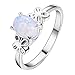 Haluoo Women Exquisite Rings Silver Oval Cut Fire Opal Diamond Engagement Wedding Bands Bow Knot Infinity Eternity Promise Rings Jewelry (8, Sliver)thumb 1