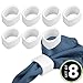 mDesign Modern Decorative Plastic Napkin Rings for Place Settings - Use at Home, Kitchen, Dining Room, Dinner Parties, Luncheons, Picnics, Holidays, Weddings, Buffet Table - 8 Pack - White
