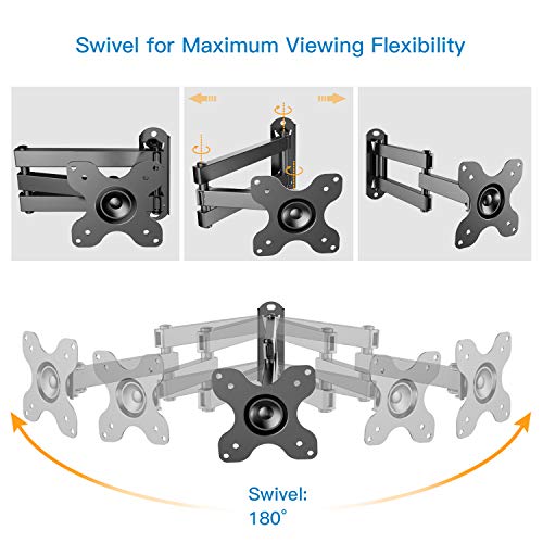 image for PERLESMITH Full Motion TV Wall Mount Bracket for Most 13-30 Inch TVs -