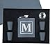 My Personal Memories, Personalized Black Matte Flask Set - Wedding Groomsmen - Custom Engraved and Monogrammed