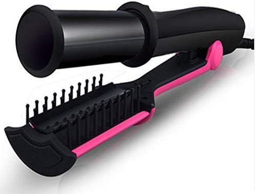 2 In 1 Professional Hair Curling Iron Straightening Irons 1-Way Rotating Curlers Style Hair Straightener Curler Brush