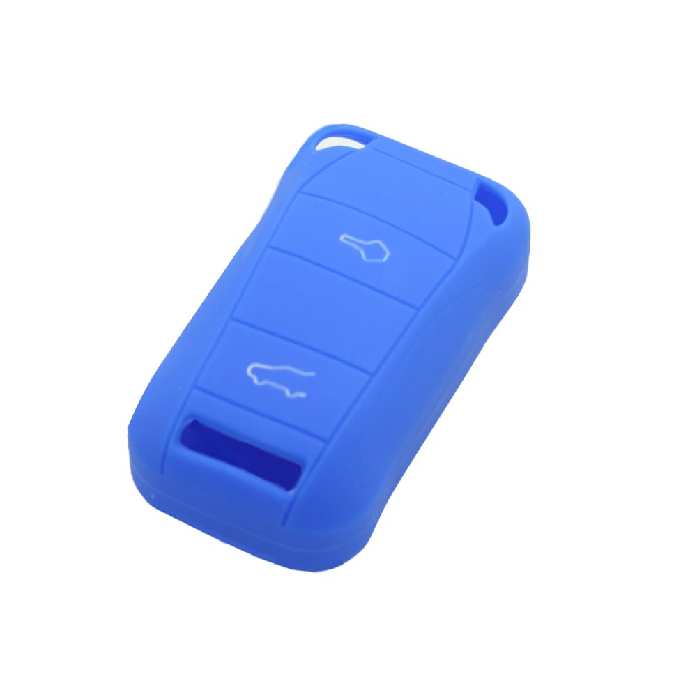 BROVACS Silicone Cover Protector Case Holder Skin Jacket Compatible with PORSCHE 2 Button Flip Remote Key Fob CV9921 Deep Blue — image 1