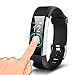 Fitness Tracker, Kinbom Heart Rate Monitor Smart Watch With Sleep Monitor, Step Counter, GPS, Message Notification, Bluetooth 4.0, IP67 Waterproof Activity Tracker for Android＆iOS Smart Phone (Black)