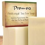 Premeo Organic Antifungal Tea Tree Bar Soap, Helps Fight Athlete's Foot, Ringworm and Body Odor