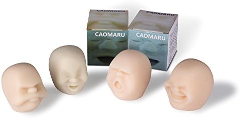 NiceMax Funny Novelty Gift Japanese Gadgets Vent Human Face Ball Anti Stress Scented Cao Toy Geek Gadget Vent Toy (White 4pcs)
