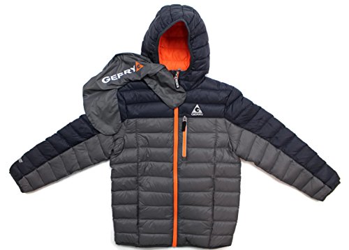 Gerry Boys Hooded Water Resistant Down Jacket with Packable Pillow (Medium (10-12))