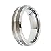 Charmy Jewelry 8mm Tungsten Carbide Men's Wedding Band Dual Brushed Center and Polished Beveled Edge Comfort Fit Ring