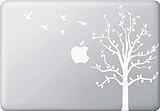 Apple Tree with Birds - WHITE - Macbook or Laptop Decal