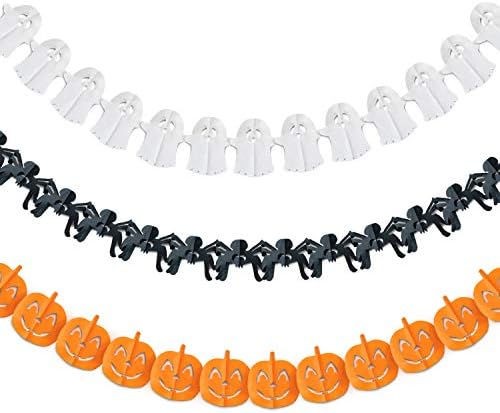 30 Feet Halloween Banner Set of 3 Ghost Pumpkin Spider (1 Each) by Bobee