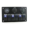 Ambuker-DC12V24V-Waterproof-6-Gang-Rocker-Switch-Panel-with-blue-voltmeter-Cigarette-Socket-Double-USB-Power-Charger-Adapter-sticker-labels-and-fuse-holder-for-boat-marine-RV-truck-trailer-car