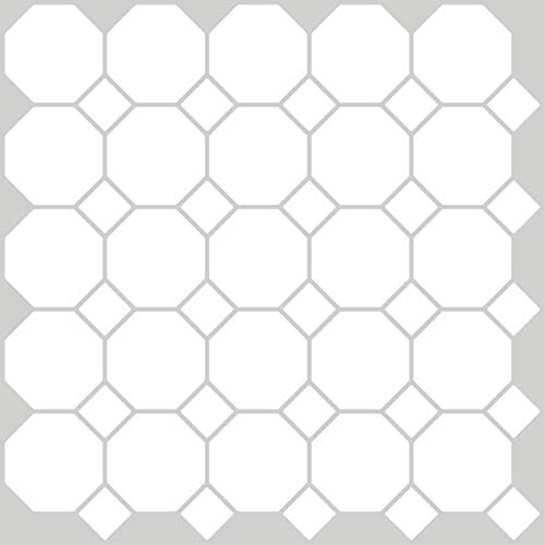 InHome NH2958 Octagon Peel Stick Backsplash Tiles, White & Off-White