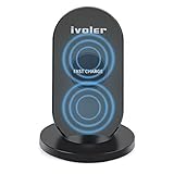 iVoler Qi Fast Wireless Charger with 3 Coils Charging Stand Pad for iPhone X/8/8 Plus (Output 5W),Samsung Galaxy S9/S9 Plus(Output 10W) and All Qi Enabled Devices [Adaptive Fast Charger NOT Included]