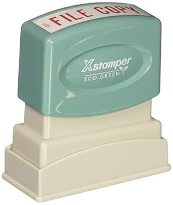 Amazon Com Xstamper R One Color Title Stamp Pre Inked File Copy Red Xst1071 Business Stamps Industrial Scientific