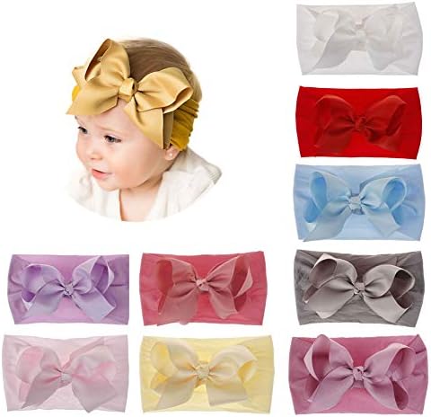 Baby Toddler Elastic Headbands Girls Hairbands with Bow Knot Mixed Colors