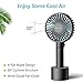Elechomes Mini Handheld Fan Small USB Personal Portable Desk Table Fan Rechargeable Battery Operated Folding Travel Fan for Desk Camping Sleeping Laptop Office Room Outdoor Black