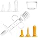 WELL LOVE Pet Syringe - Medicine Saver - Small Animal Feeding - Medicinal Dropper - Oral Syringe - 6pcs Replaceable Soft Tip for Dogs & Cats