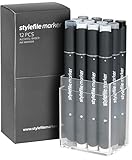 Office Product Stylefile Grafikmarker 12er Neutral Grey Set Box Grafik Marker Paint Pens Stift Book