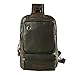 YiYiNoe Leather Chest Bag Multipurpose Daypacks Sling Shoulder Unbalance Backpack,10L Large Capacity,Crossbady Bag for Men Brown