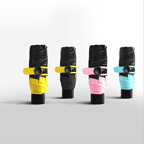 Xiaolanwelc@ Quality Mini Pocket Umbrella, Women Sunny and Rainy Mini Fashion Folding Umbrellas, 195g small sun Parasol Umbrella rain women (black) - Thumbnail 5
