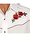 Ely Cattleman Women's Long Sleeve Western Shirt with Red Rose Embroidery, White, L