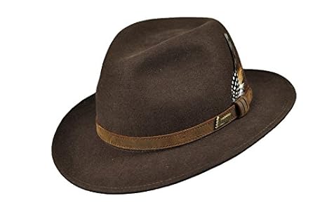Hubertus Jagdhut mit Ledergarnitur + Feder für Damen und Herren