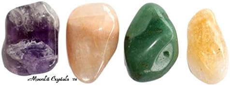 New Beginnings Crystal Set/Amethyst Moonstone Green Aventurine Citrine/Moonlit Crystals/Healing Gemstones/Present Gift/