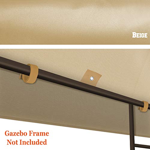Replacement 10'X10'Gazebo Canopy top Patio Pavilion Cover Sunshade plyester Double Tiers-Beige