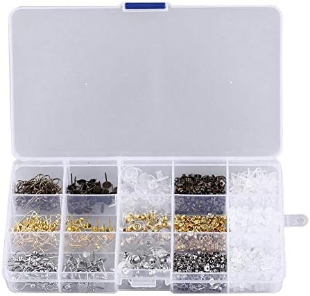 Ecotrump Earrings Post Nuts Components DIY Making Material Jewelry Accessory Box Set