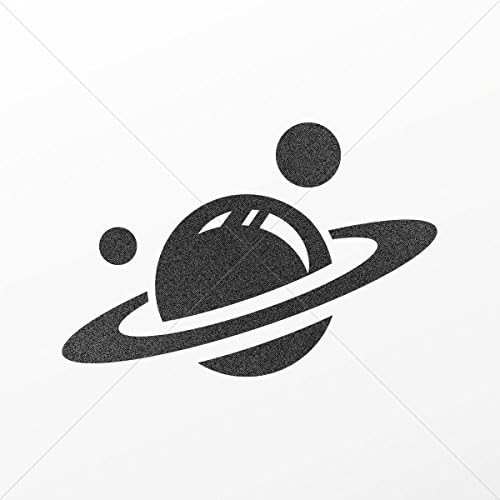 Decal Stickers Planet Saturn Decoration Motorbike Bicycle Ve Mettalic Black (4 X 2.71 Inches)