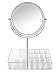 7 Inch Vanity Makeup Mirror with Makeup Organizer -1x/3X Magnifying Double-Sided Makeup Mirror-Polished Chrome