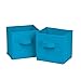 Honey-Can-Do SFT-02126 Mini Soft Fabric Storage Bin, 2-Pack, Aqua Blue, 7 by 7 by 5.75-Inch