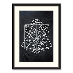 Black Paper Framed Canvas Wall Art for Living Room, Bedroom Abstract Geometric Canvas Prints for Home Decoration Ready to Hanging - 23x31 inches