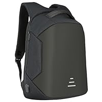 Water Resistant College School Bag for Women & Men with USB charging Port Black