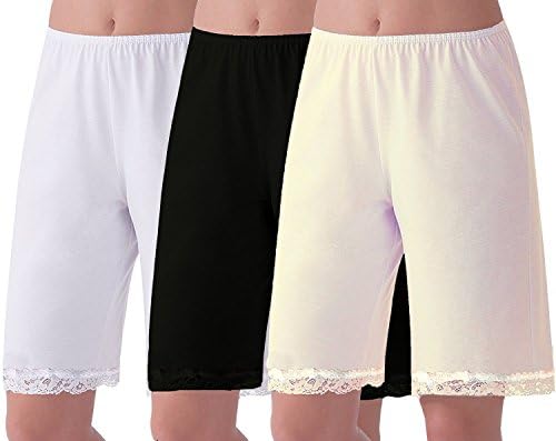 Women's Cotton Pant Slip with Lace Trim S-4XL -3PK