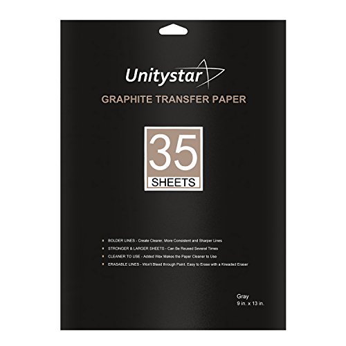 Graphite Transfer Paper, UnityStar 35 Sheets Carbon Tracing Paper for Wood Paper Canvas Metal Art surfaces, Black (9 x 13 inch) - Thumbnail 7