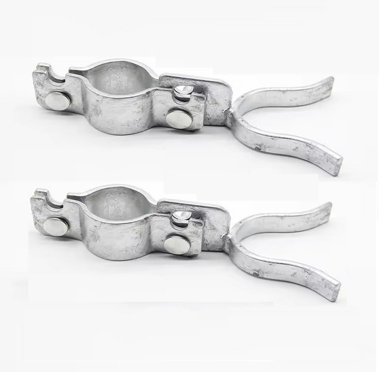 Photo 1 of 1-3/8" Fork Latch Galvanized Fence Gate Latch for Chain Link Fence Gate Frames with Padlock Hole Wall Mount to Gate Post or Wall (Pack of 2)