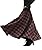 Femirah Women's Red Elastic Waist A Line Long Maxi Woolen Plaid Skirt